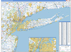 New York Metropolitan Area Metro Area Wall Map Basic Style 2026